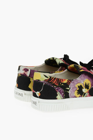 Sneakers In Tessuto Stampato Con Patta Frontale