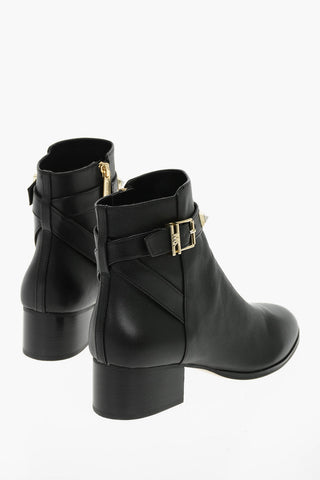 Studded Leather BRITTON Ankle Boots With Side Zip 5 cm