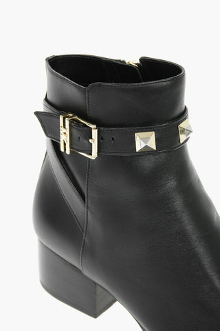 Studded Leather BRITTON Ankle Boots With Side Zip 5 cm