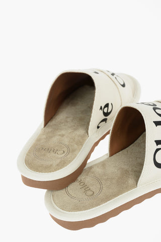 Logoed Canvas and Leather WOODY Slippers