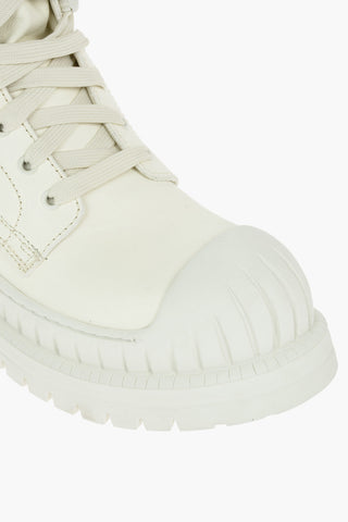 Leather combat Boots With Platform Sole