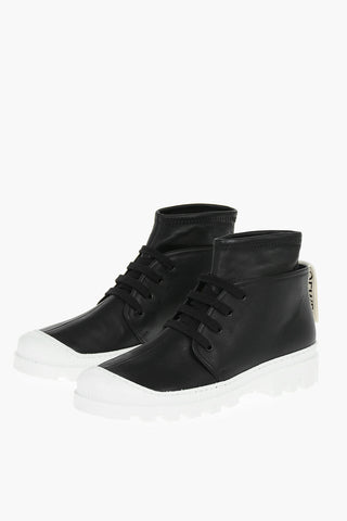 Laced Up Leather High Sneakers