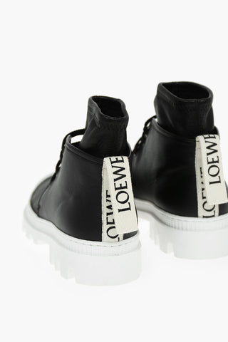 Laced Up Leather High Sneakers