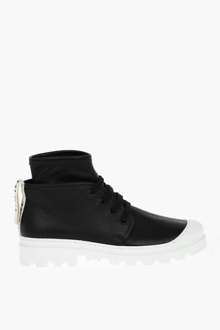 Laced Up Leather High Sneakers