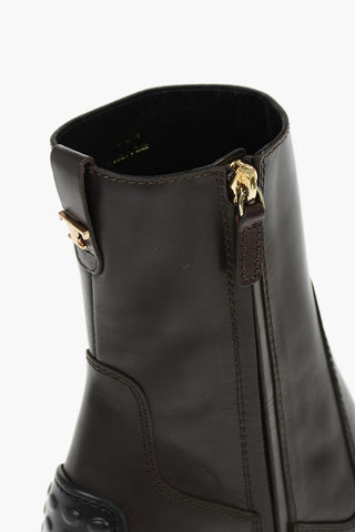 Stivaletti In Pelle Con Chiusura Zip 9 cm