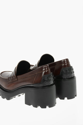 Leather Loafers With Tank Sole 6 cm