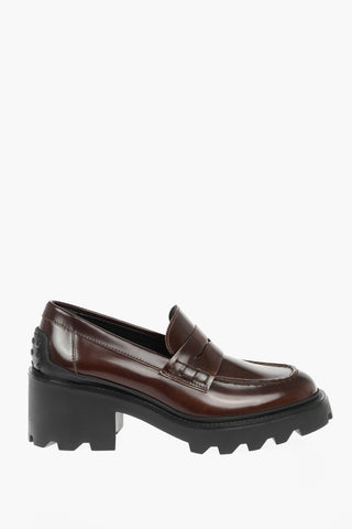 Leather Loafers With Tank Sole 6 cm
