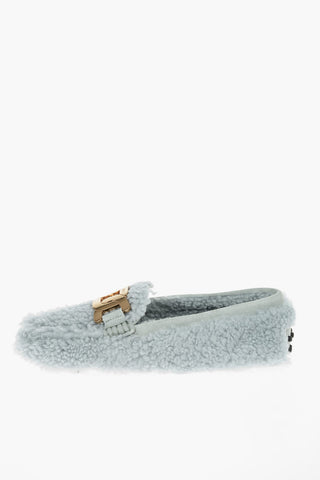 Real Fur Loafers With Suede Sole