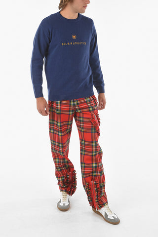 Wool Blend  ACADEMY Crew-neck Sweater with Logo Embroidery