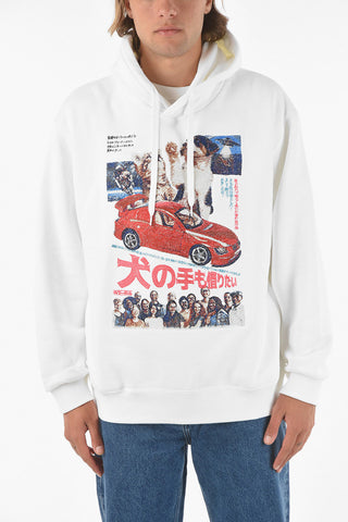 Hooded RETRO POSTER Sweatshirt with Maxi Embroidery