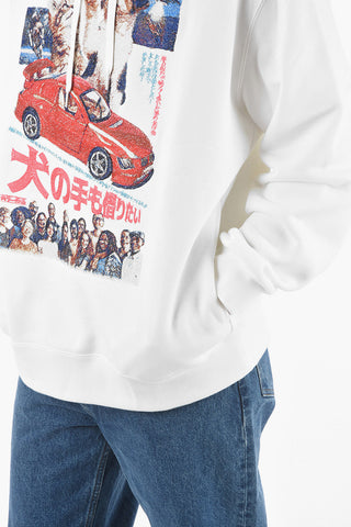 Hooded RETRO POSTER Sweatshirt with Maxi Embroidery