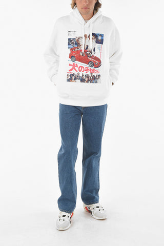 Hooded RETRO POSTER Sweatshirt with Maxi Embroidery
