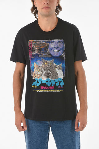 T-shirt girocollo RETRO POSTER con Maxi Ricamo