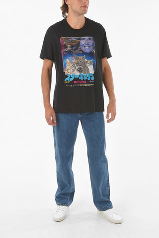 T-shirt girocollo RETRO POSTER con Maxi Ricamo