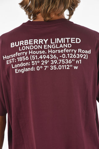 Crewneck T-shirt with Embossed Lettering Print