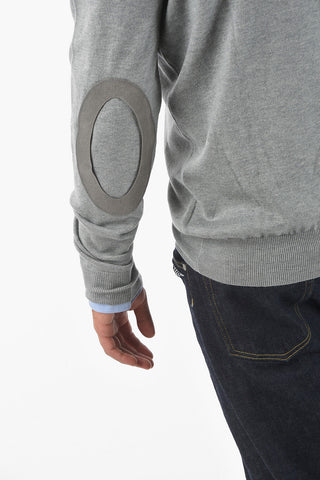 MM14 solid color cardigan with leather application