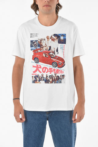 T-shirt girocollo RETRO POSTER con Maxi Ricamo