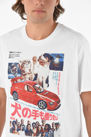 T-shirt girocollo RETRO POSTER con Maxi Ricamo