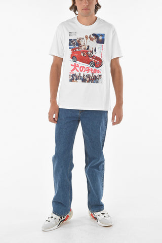 T-shirt girocollo RETRO POSTER con Maxi Ricamo