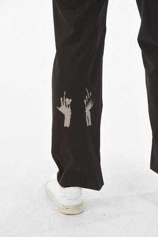 printed 4 pockets pants with ankle split