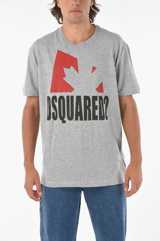 Crew Neck Printed Logo Cotton T-Shirt