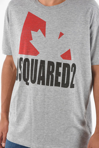 Crew Neck Printed Logo Cotton T-Shirt