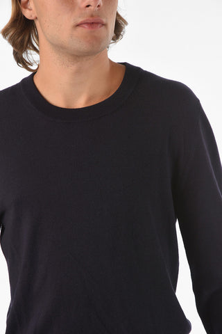 MM14 Maglia in Cotone e Lana con Dettaglio in Suede
