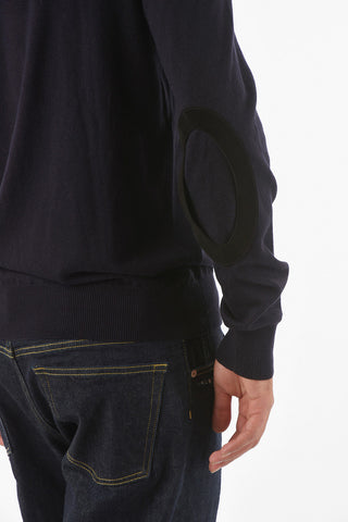 MM14 Maglia in Cotone e Lana con Dettaglio in Suede