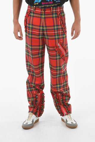 Wool Tartan Pants With Zipped Ankles