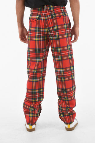 Wool Tartan Pants With Zipped Ankles