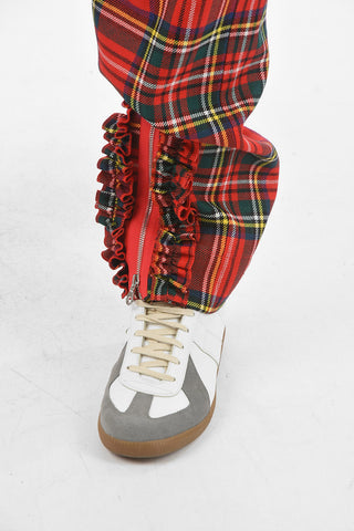 Wool Tartan Pants With Zipped Ankles