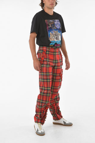 Wool Tartan Pants With Zipped Ankles