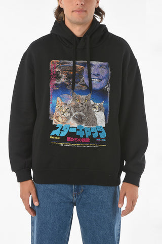 Hooded RETRO POSTER Sweatshirt with Maxi Embroidery