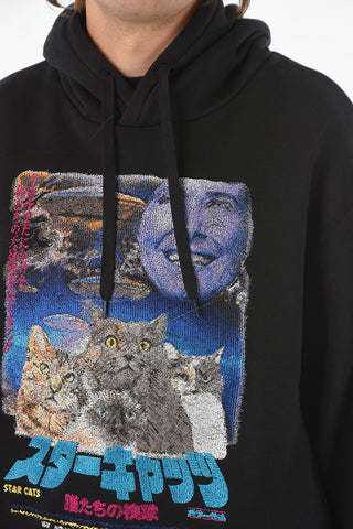 Hooded RETRO POSTER Sweatshirt with Maxi Embroidery