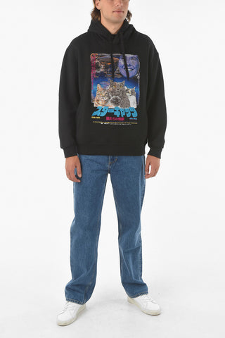 Hooded RETRO POSTER Sweatshirt with Maxi Embroidery