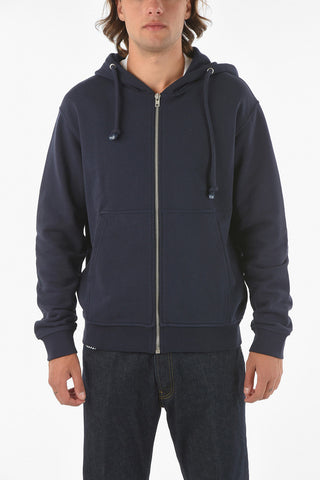 MM14 leather details hooded sweatshirt
