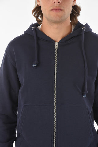 MM14 leather details hooded sweatshirt