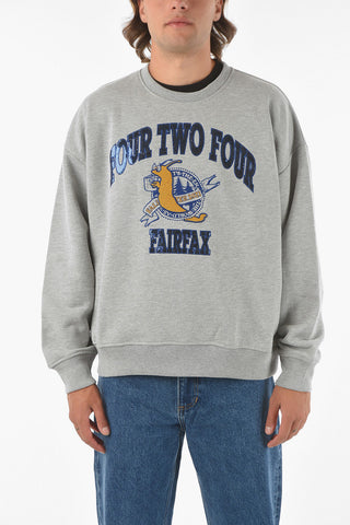 Crewneck Sweatshirt with Micro-sequined Logo