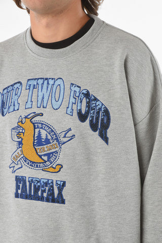 Crewneck Sweatshirt with Micro-sequined Logo