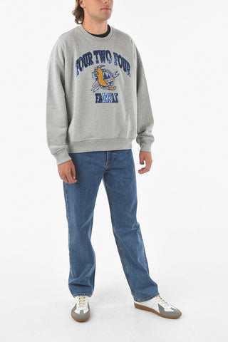 Crewneck Sweatshirt with Micro-sequined Logo