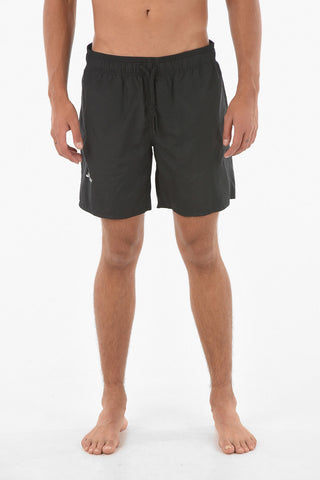 Costume Da Bagno Boxer a Tinta Unita con Elastico in Vita