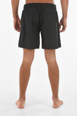 Costume Da Bagno Boxer a Tinta Unita con Elastico in Vita