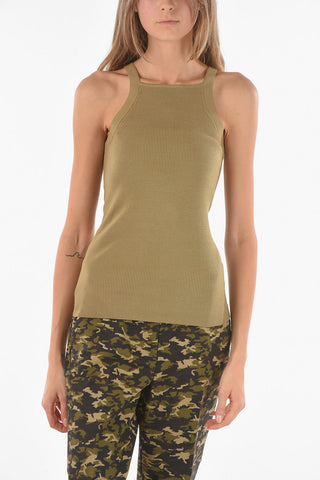 Tank Top in Maglia con Scollo Americano