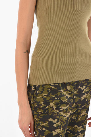 Tank Top in Maglia con Scollo Americano