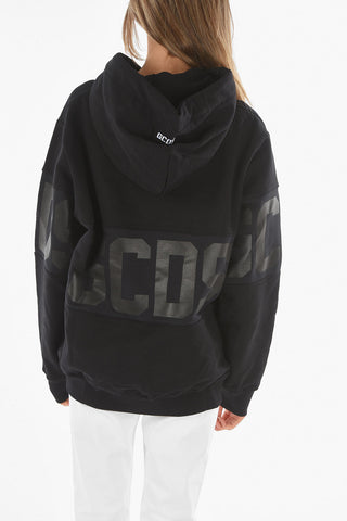 Felpa in Cotone Garzato con Cappuccio e Logo Stampato