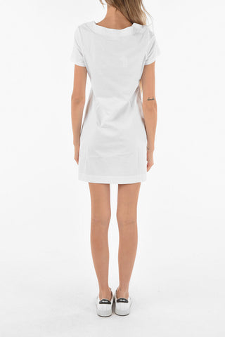 LOVE Embossed Print Cotton Minidress