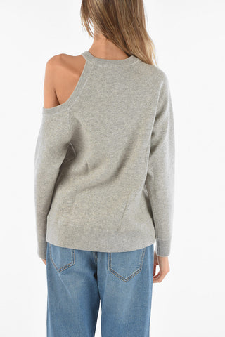 Cold Shoulder Cashmere Blend Sweater