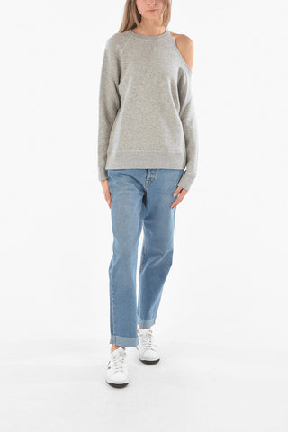 Cold Shoulder Cashmere Blend Sweater