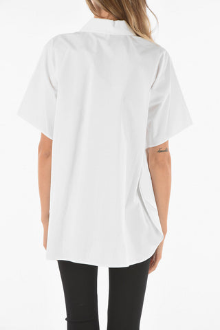 Poplin Cotton ANAGRAM Striped Shirt with Batwing Short Sleeves