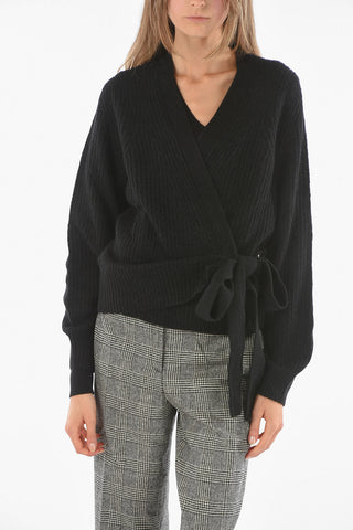 Cardigan a Portafoglio in Misto Alpaca
